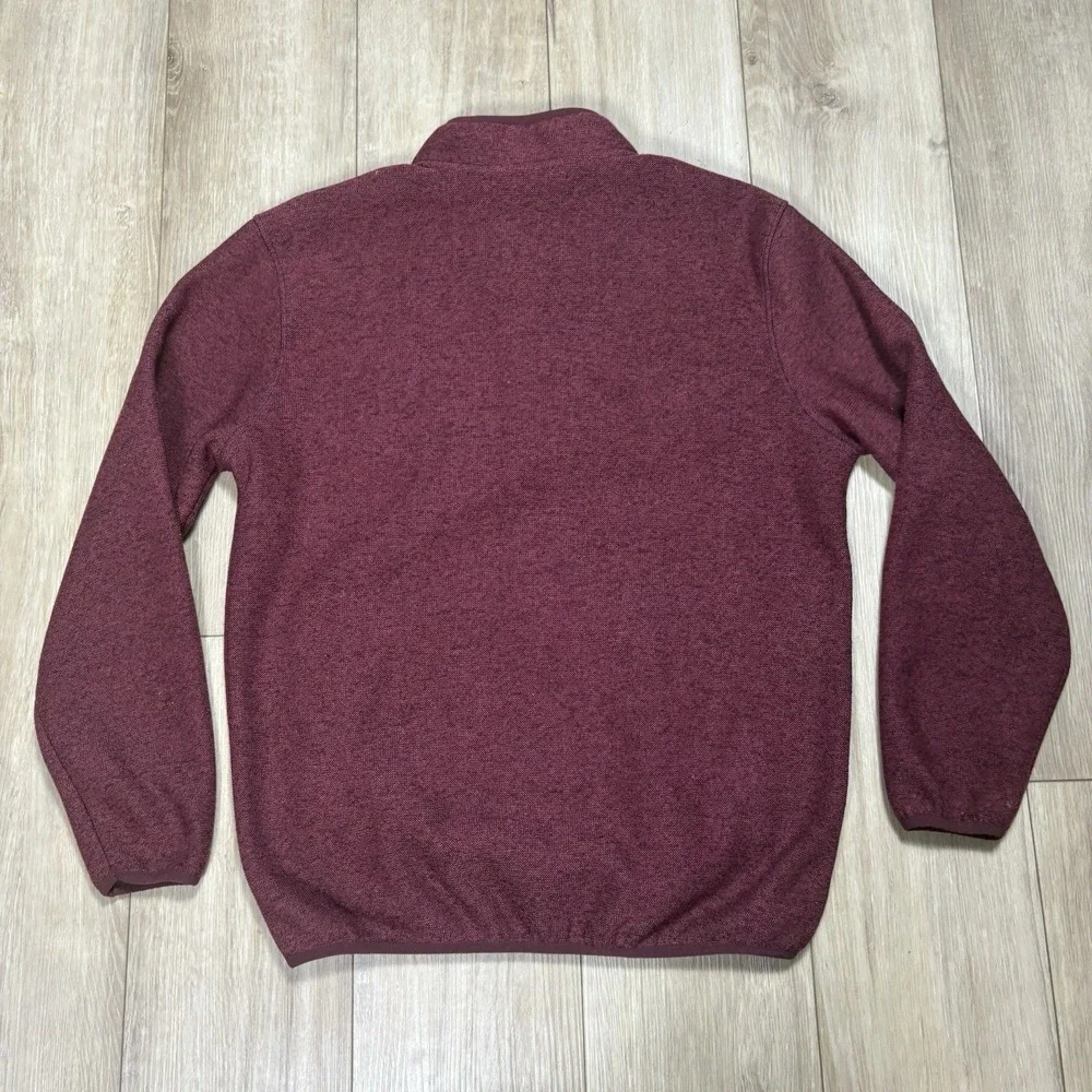 Eddie Bauer Men's Burgundy Pullover Fleece Sweater Small Fall Layering - Picture 7 of 7